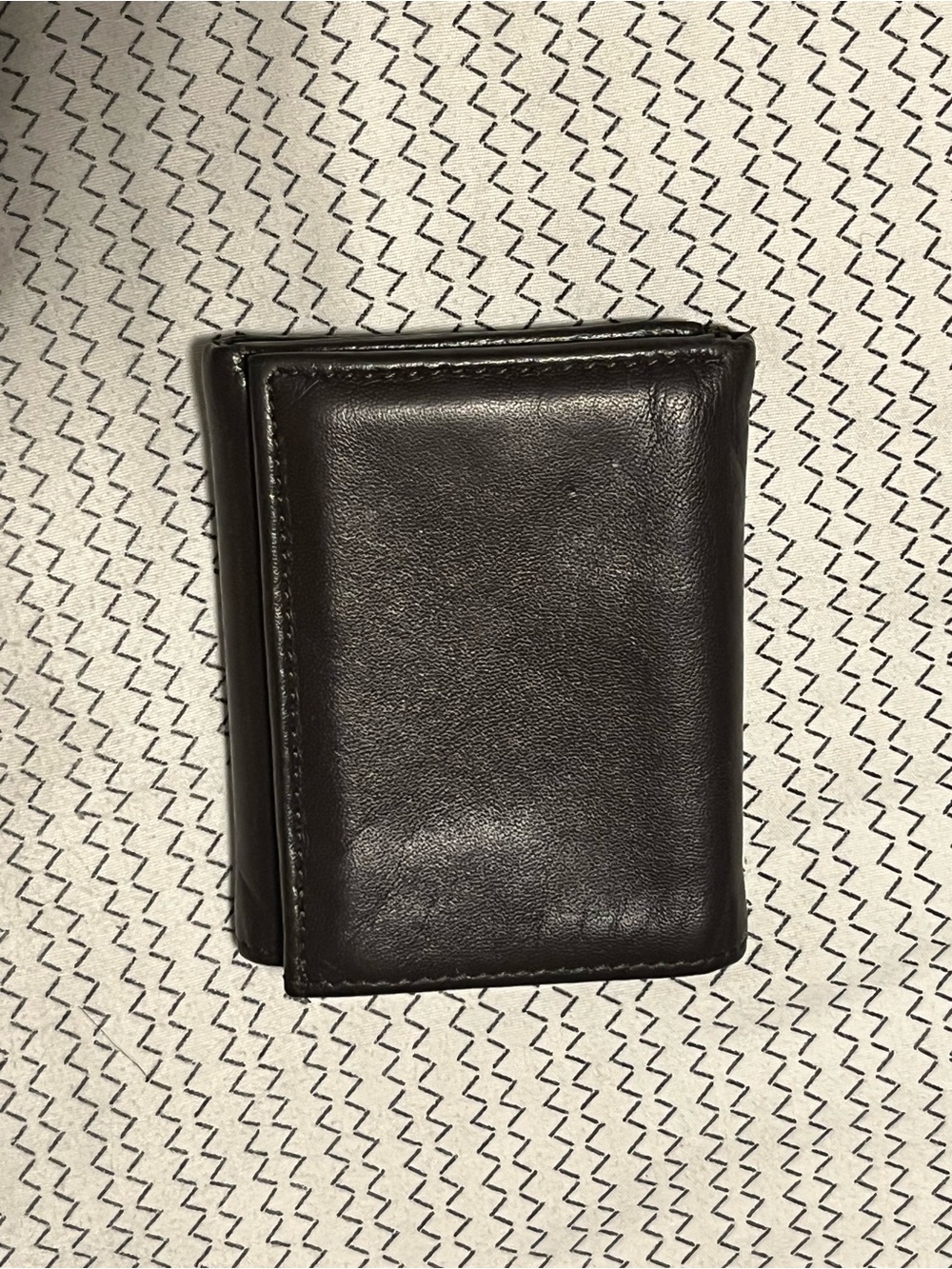 Classic Black Leather Trifold Wallet - Men Accessories